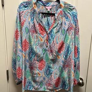 Lilly Pulitzer Elsa XL Top in Multi Let
Minnow Print